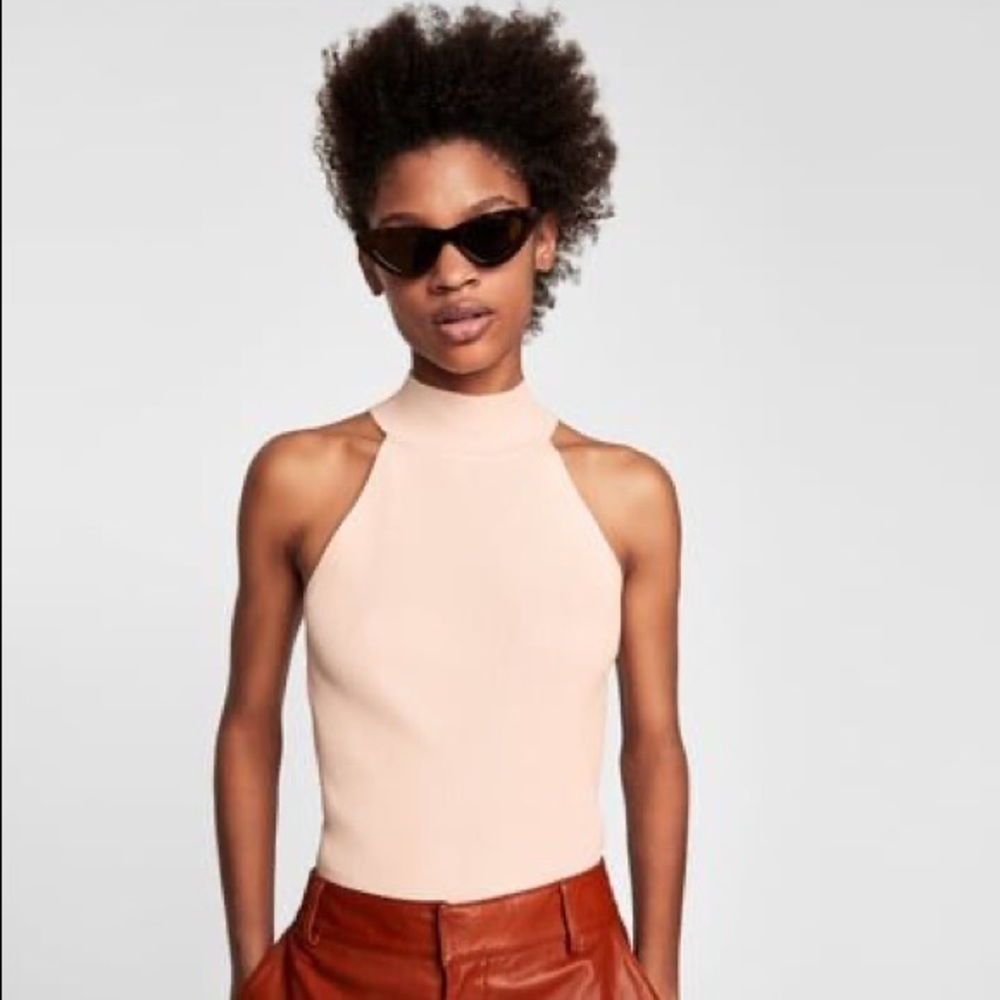 Zara high neck halter top size S